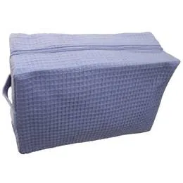 Cotton Waffle Cosmetic Bag, Large