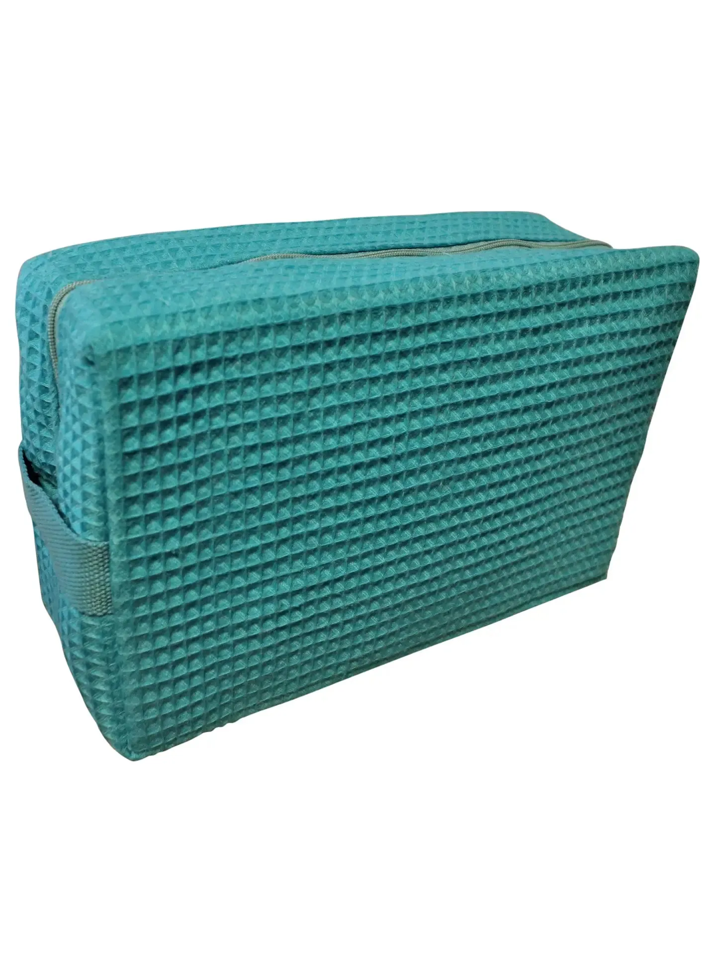 Cotton Waffle Cosmetic Bag, Large