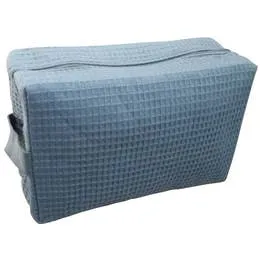 Cotton Waffle Cosmetic Bag, Large