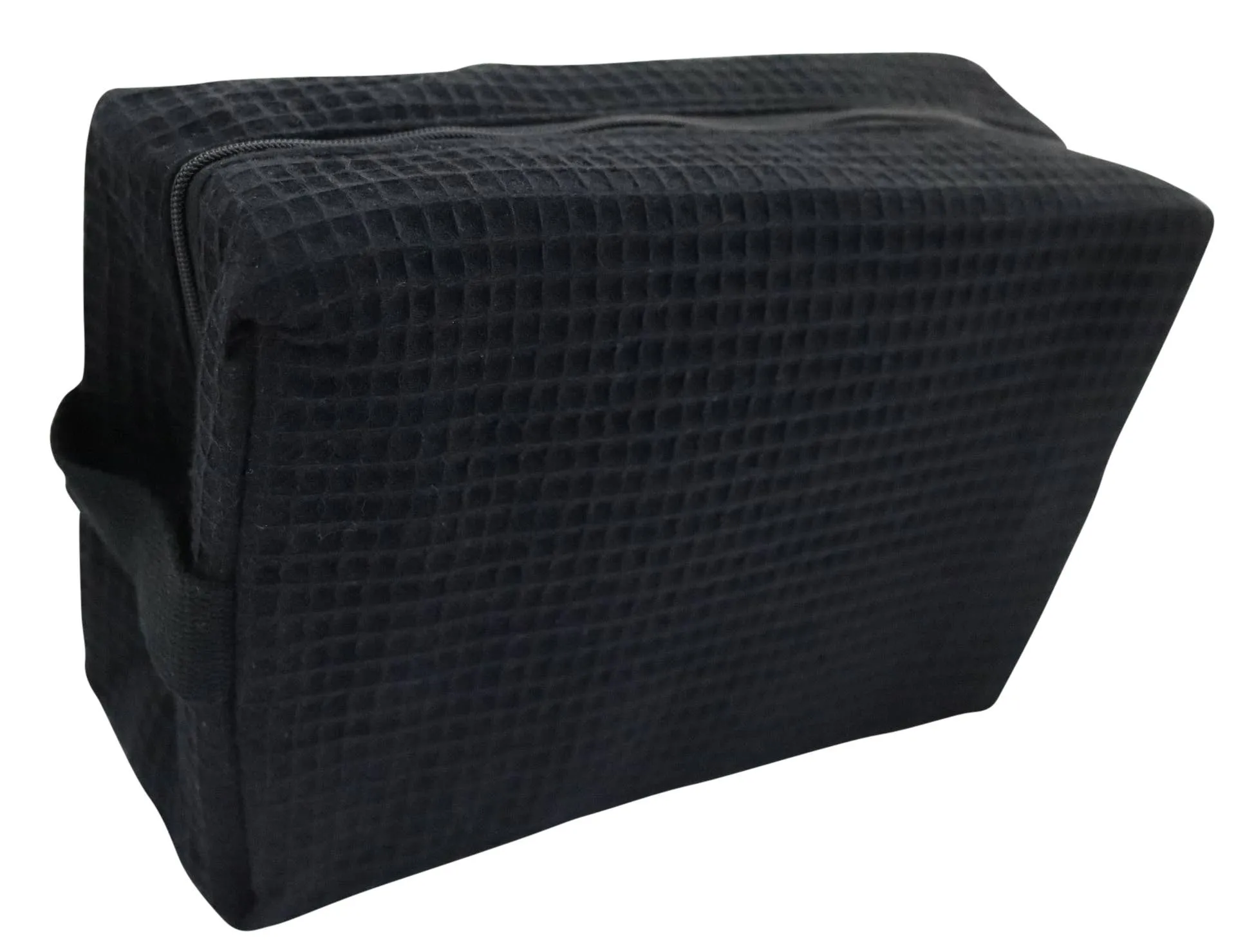 Cotton Waffle Cosmetic Bag, Large