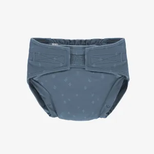 Couche réutilisable ultramince bleu à motif de flèches, bébé || Ultra-thin blue reusable diaper with arrow all over print, baby
