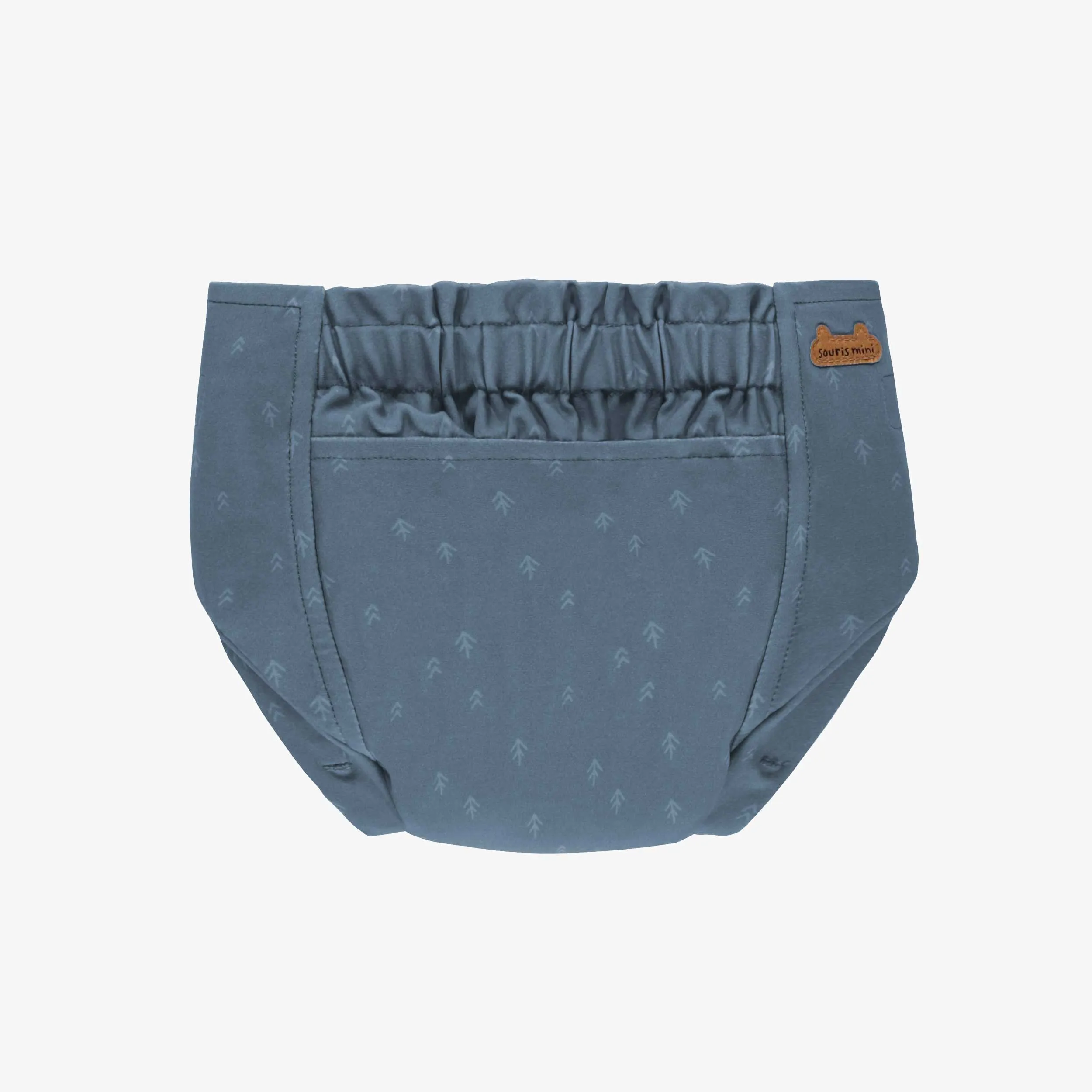 Couche réutilisable ultramince bleu à motif de flèches, bébé || Ultra-thin blue reusable diaper with arrow all over print, baby