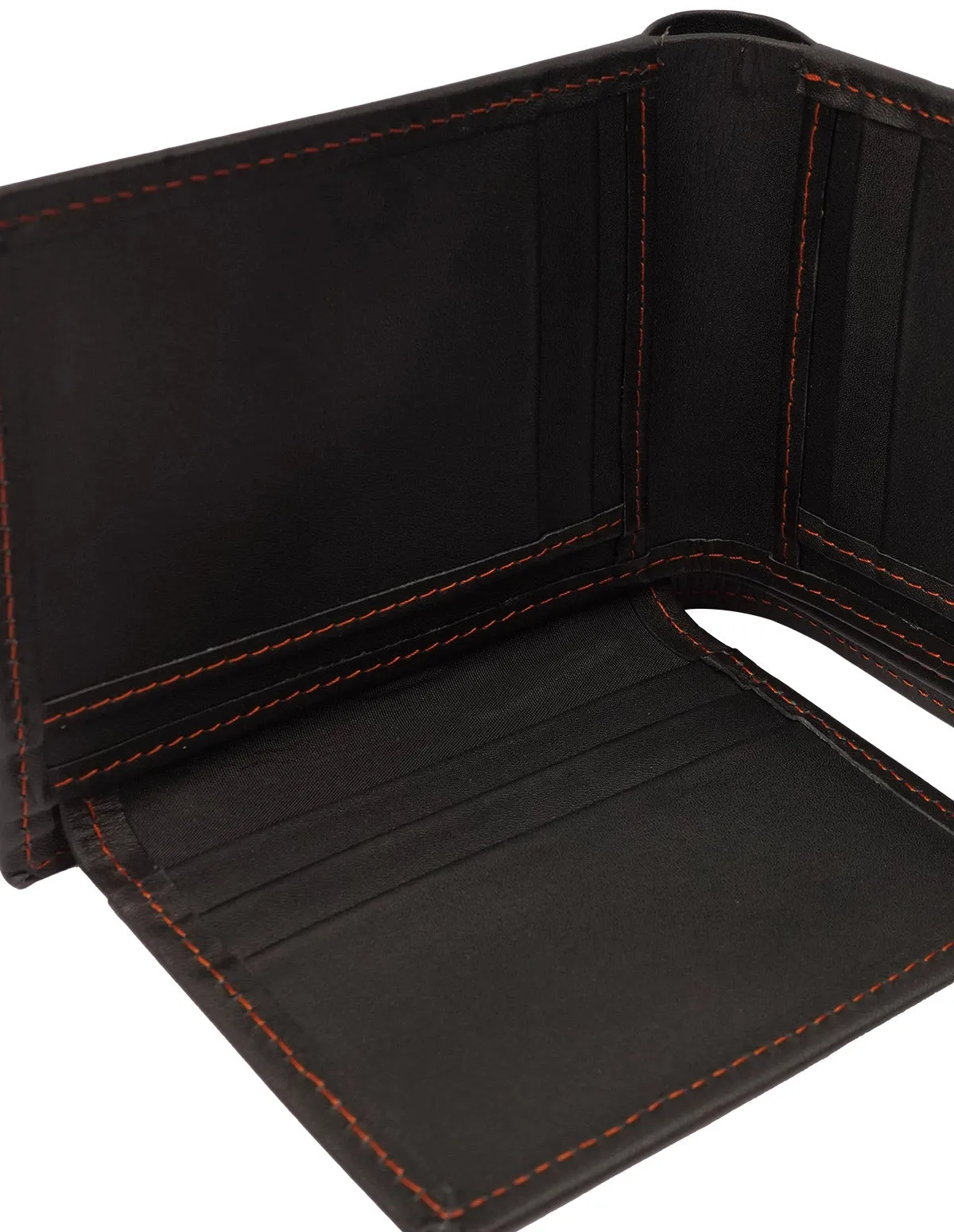 Cow Leather Wallet Black – Trifold with ID Window