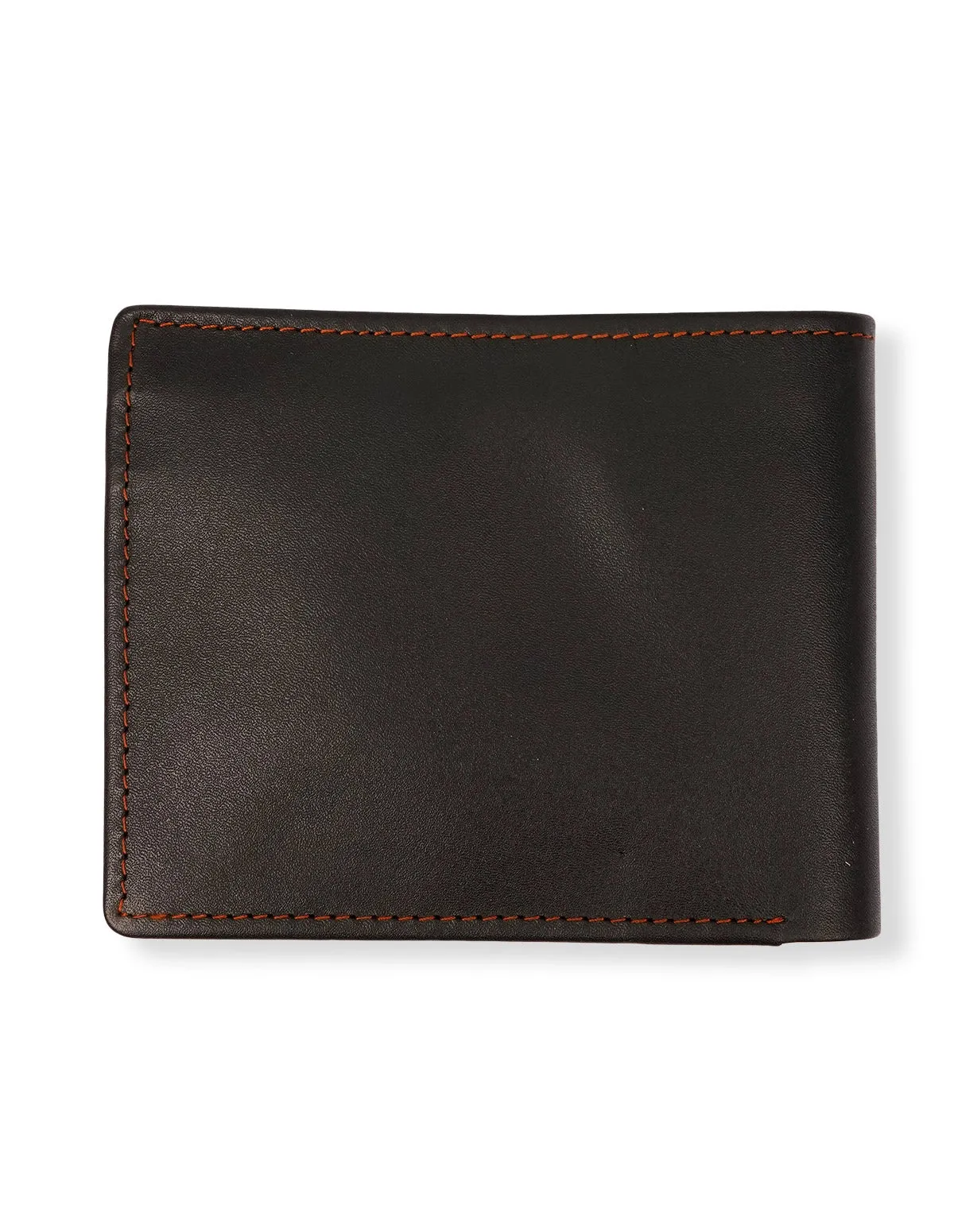 Cow Leather Wallet Black – Trifold with ID Window