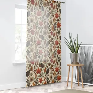 Cozy Fall Leaves Window Curtains Create Warm Vibes