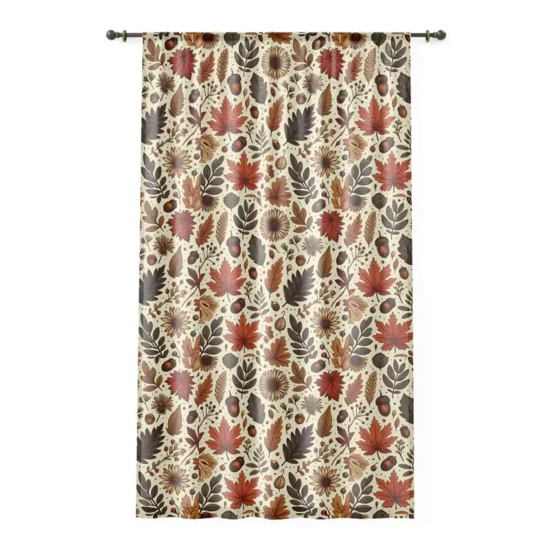 Cozy Fall Leaves Window Curtains Create Warm Vibes