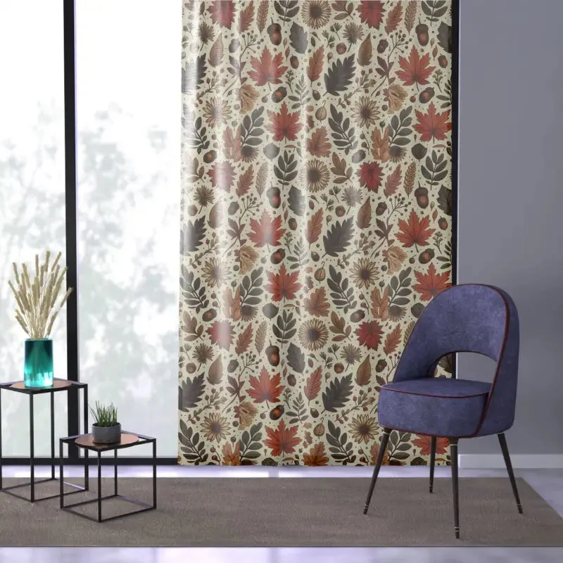 Cozy Fall Leaves Window Curtains Create Warm Vibes