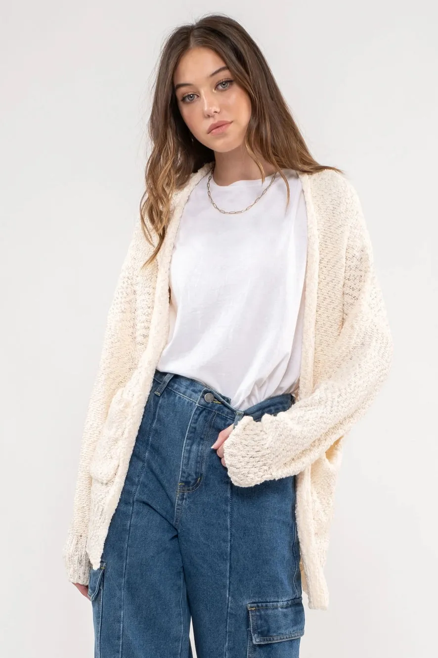 Cozy Open Front Knit Cardigan