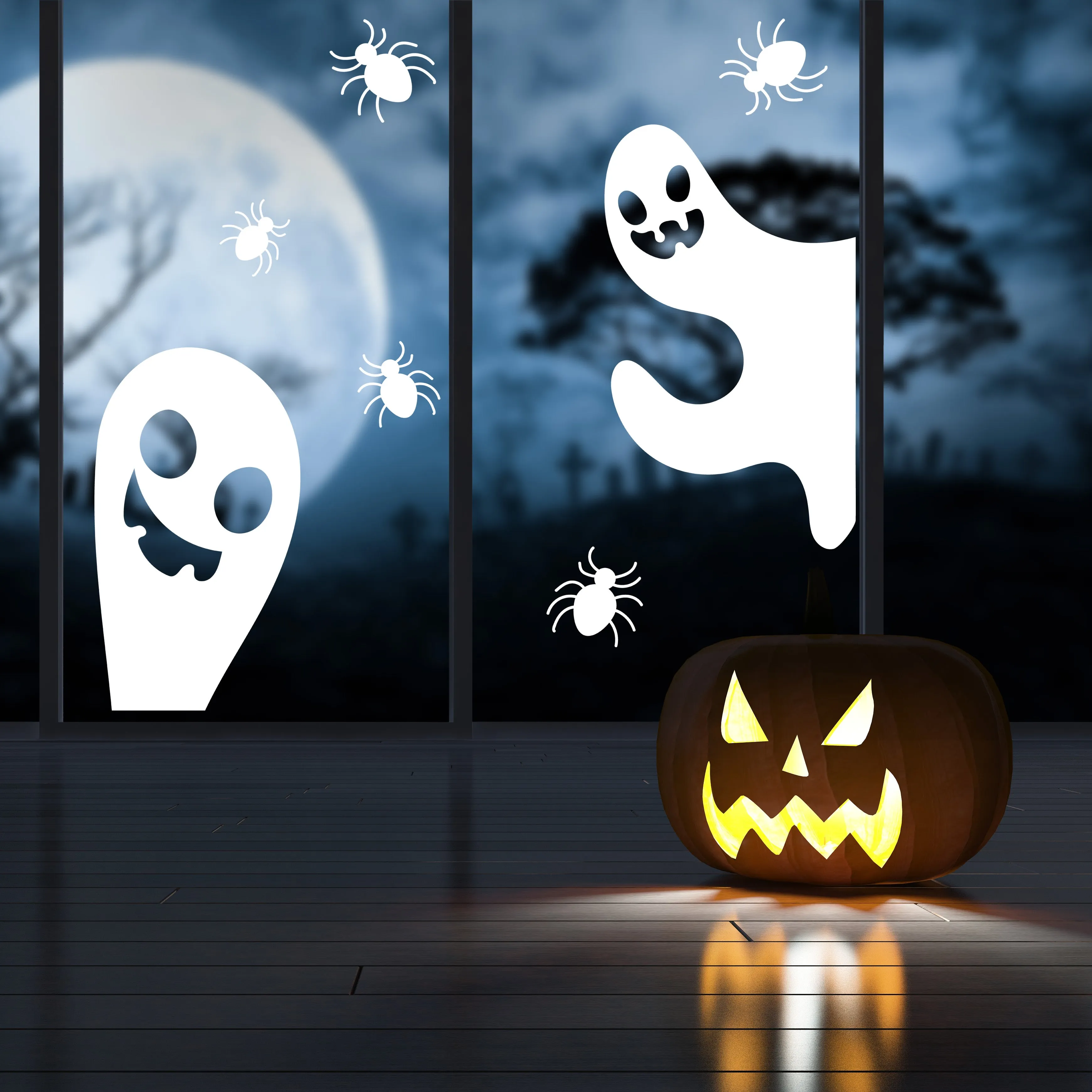 Creepy Ghost and Spider Retail Vinyl