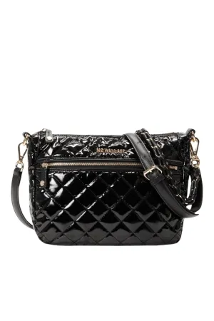 Crosby Ella Black Lacquer Quilted Crossbody