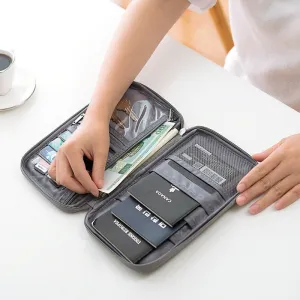 Cyflymder Multifunctional Passport Travel Wallet Passport Cover Oxford Credit Card Package ID Document Bag Multi-Card Storage Pack Clutch