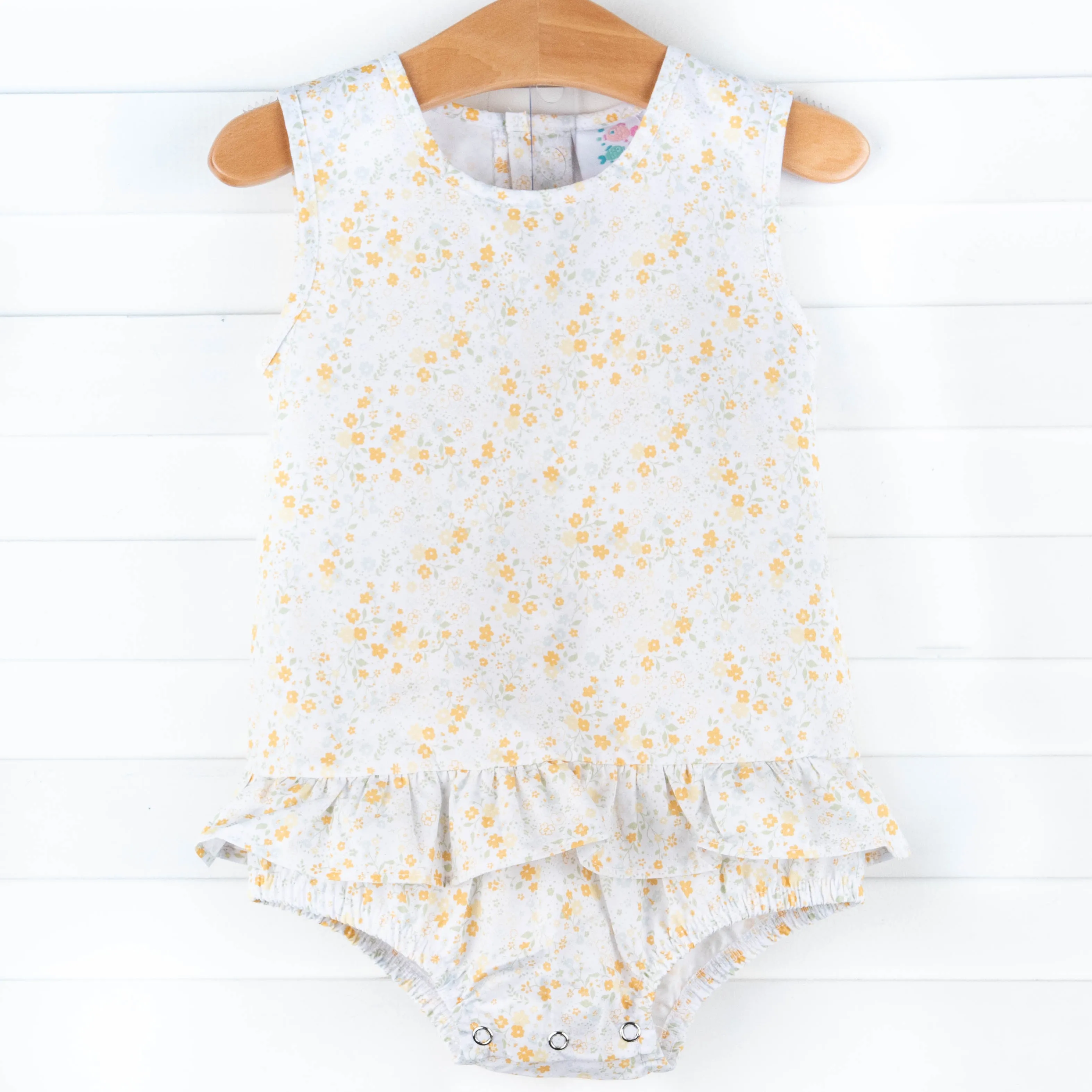 Daisy Garden Diaper Set, Yellow