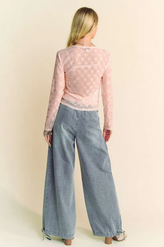 DAV105 - RIBBON MESH TOP