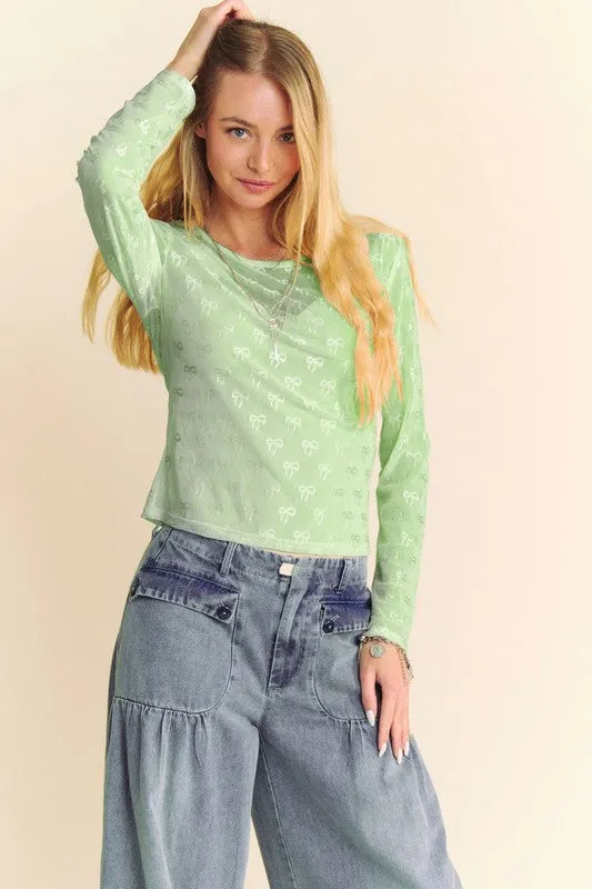 DAV105 - RIBBON MESH TOP