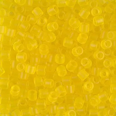DB 743, Matte Transparent Yellow - Miyuki Delica Beads - Size 11 - 5 grams - Japanese Cylinder Seed Beads - Retail & Wholesale