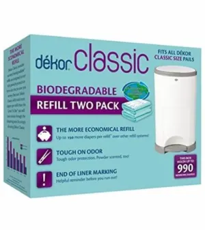 Dekor Classic Diaper Pail Biodegradable Refills (2-Pack)
