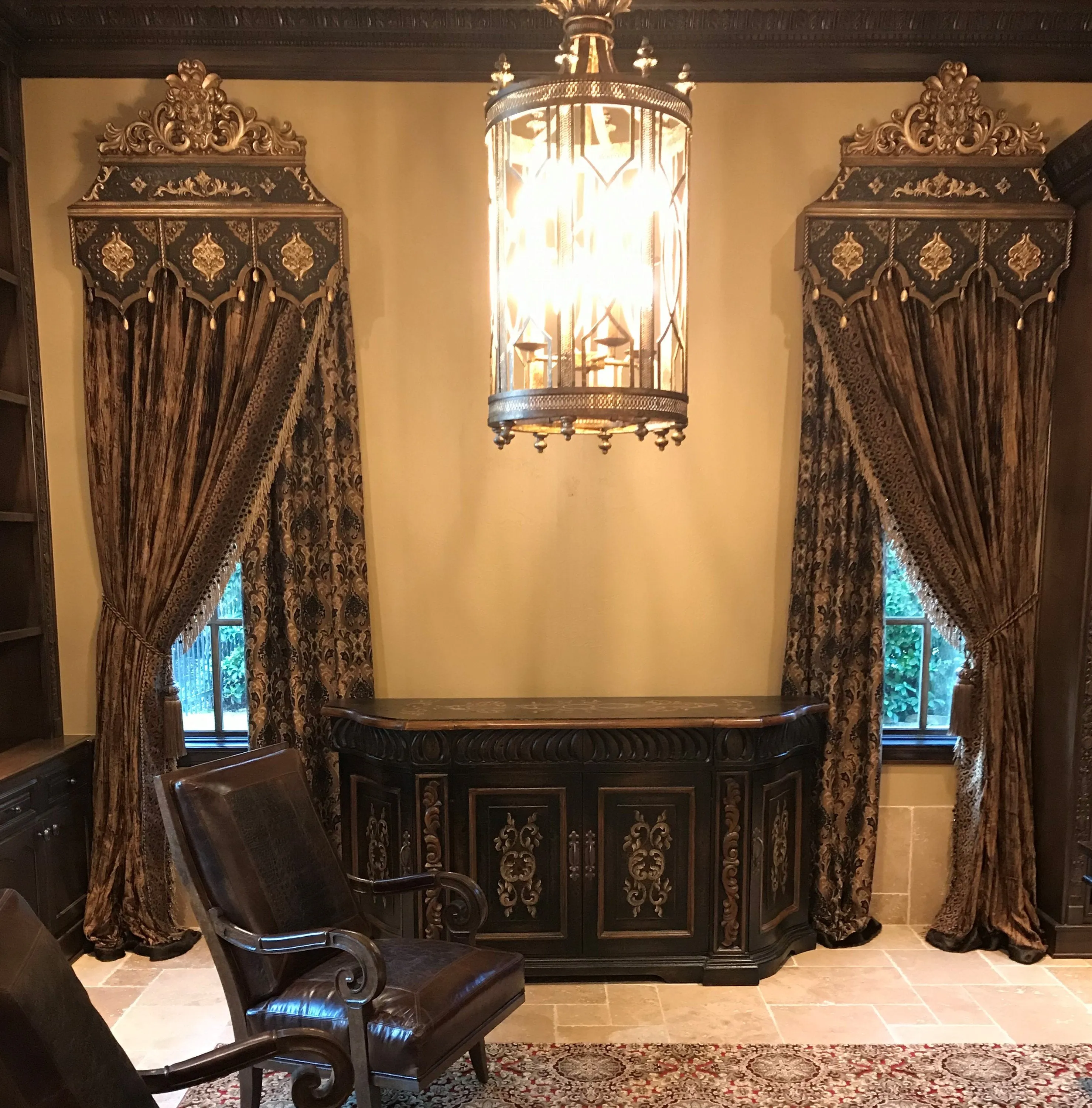 Designer Cornice Board and Velvet Panels