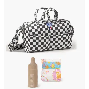 Diaper Bag Set - Black & White Checkered