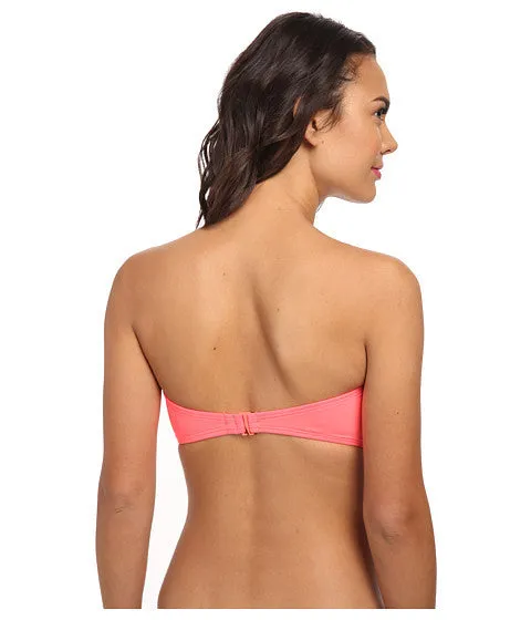 DKNY Womens Pink Cover Ring Solids Bandeau Bra Top Size L