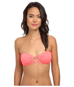 DKNY Womens Pink Cover Ring Solids Bandeau Bra Top Size L