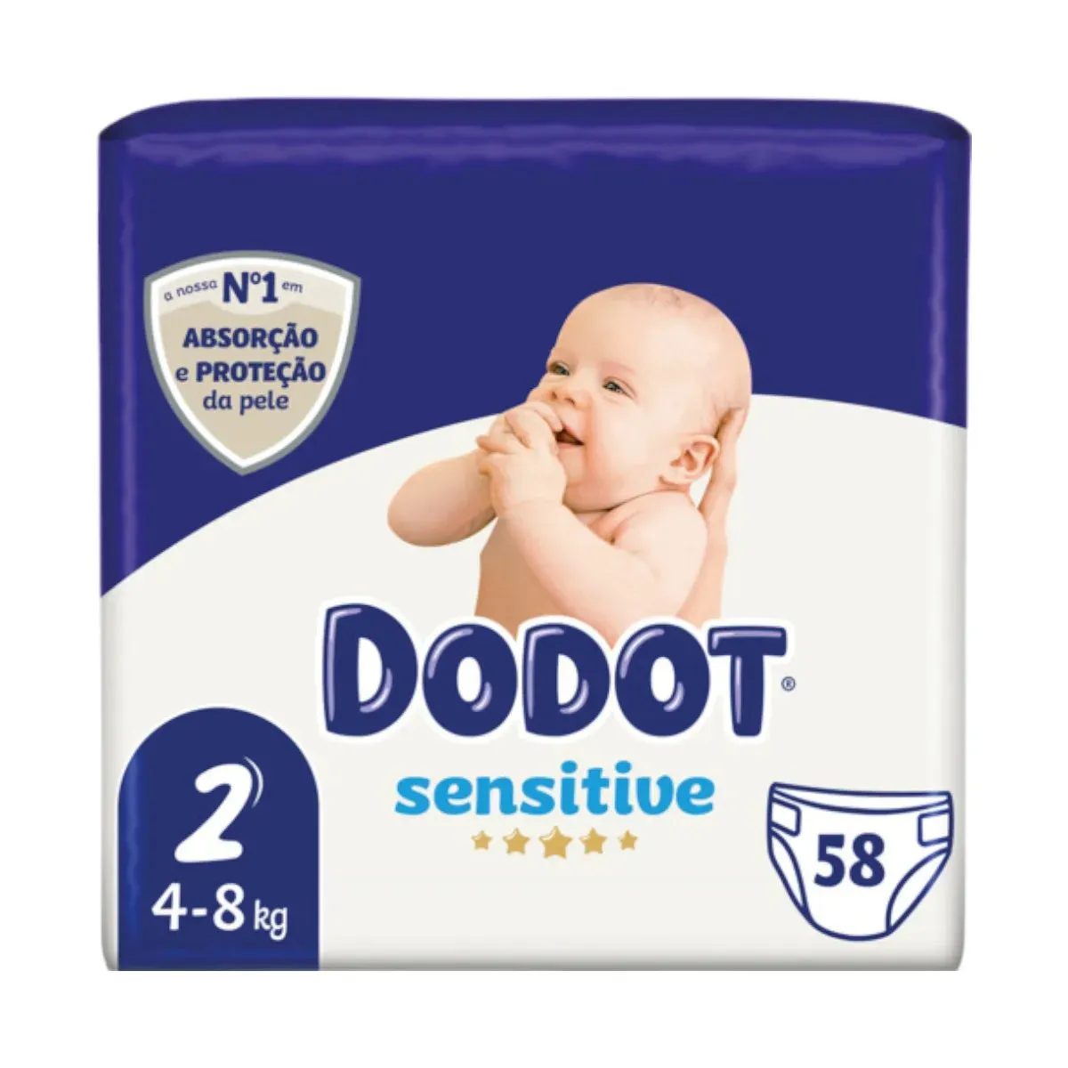 DODOT Pack 3 Bags 58 baby dry diapers 4-8 kg size 2 (174 diapers in total)