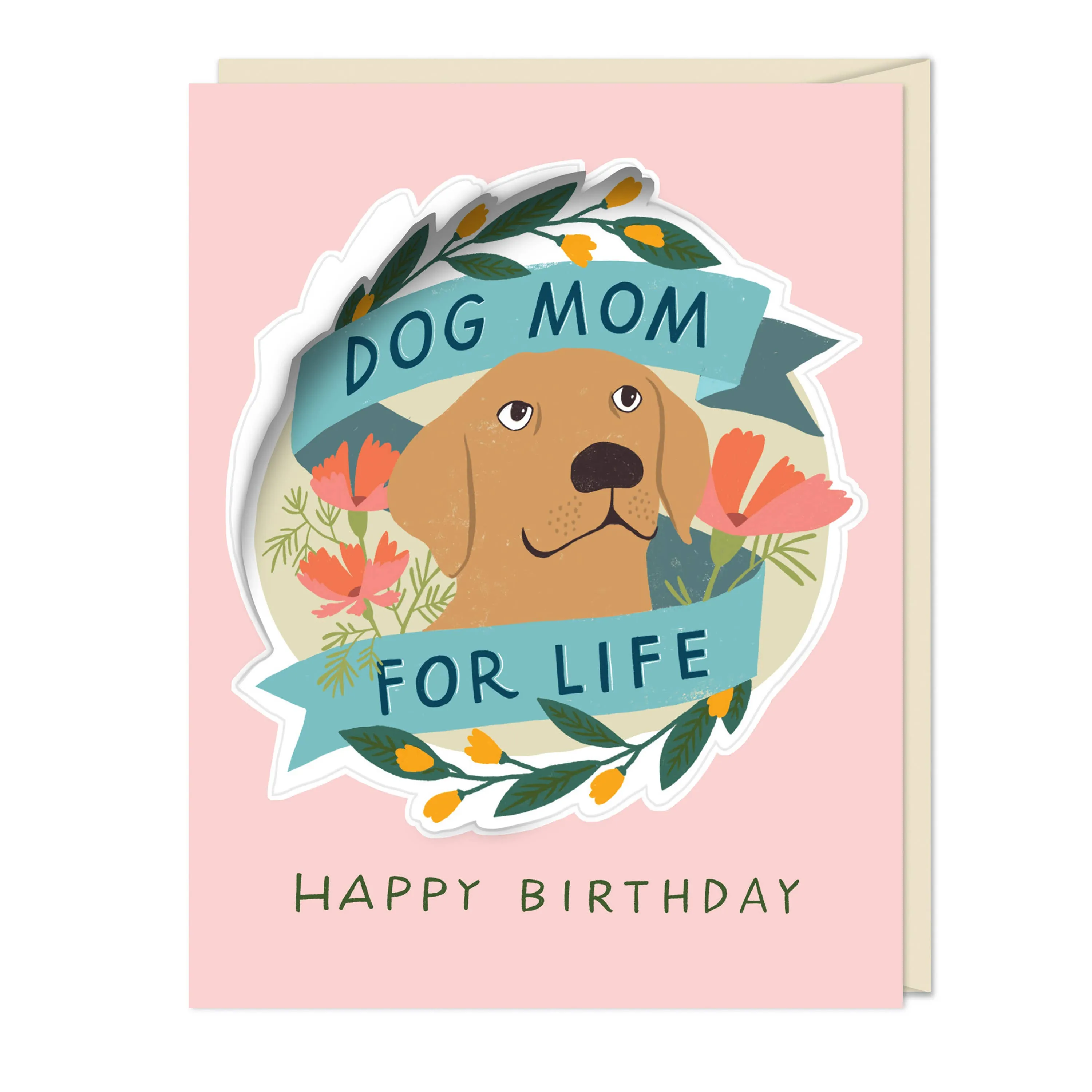 Dog Mom for Life Birthday Sticker Card