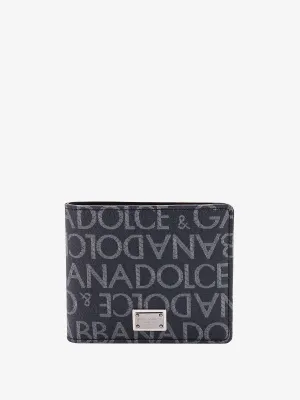 Dolce E Gabbana Coated Canvas Wallet With With All Over Logo