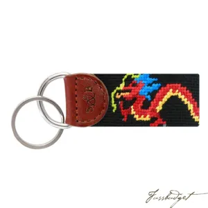 Dragon (Black) Needlepoint Key Fob
