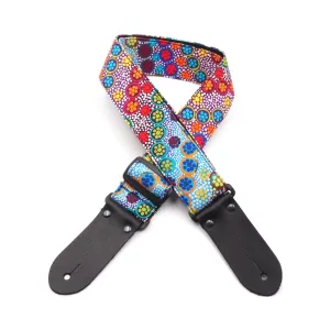 DSL 2" Indigenous Handmade Fabric Guitar Strap - Native Seed Dreaming