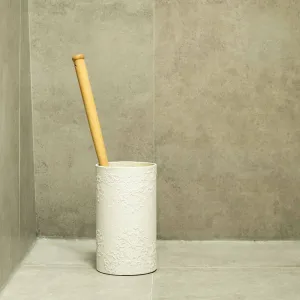 Eco Max Toilet Brush Holder Paper Pottery - White Dandelion