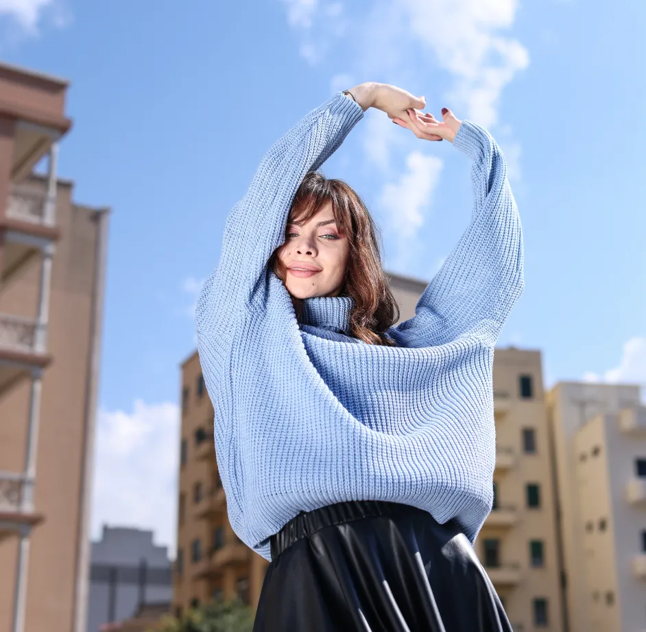 Embossed Knit Sweater