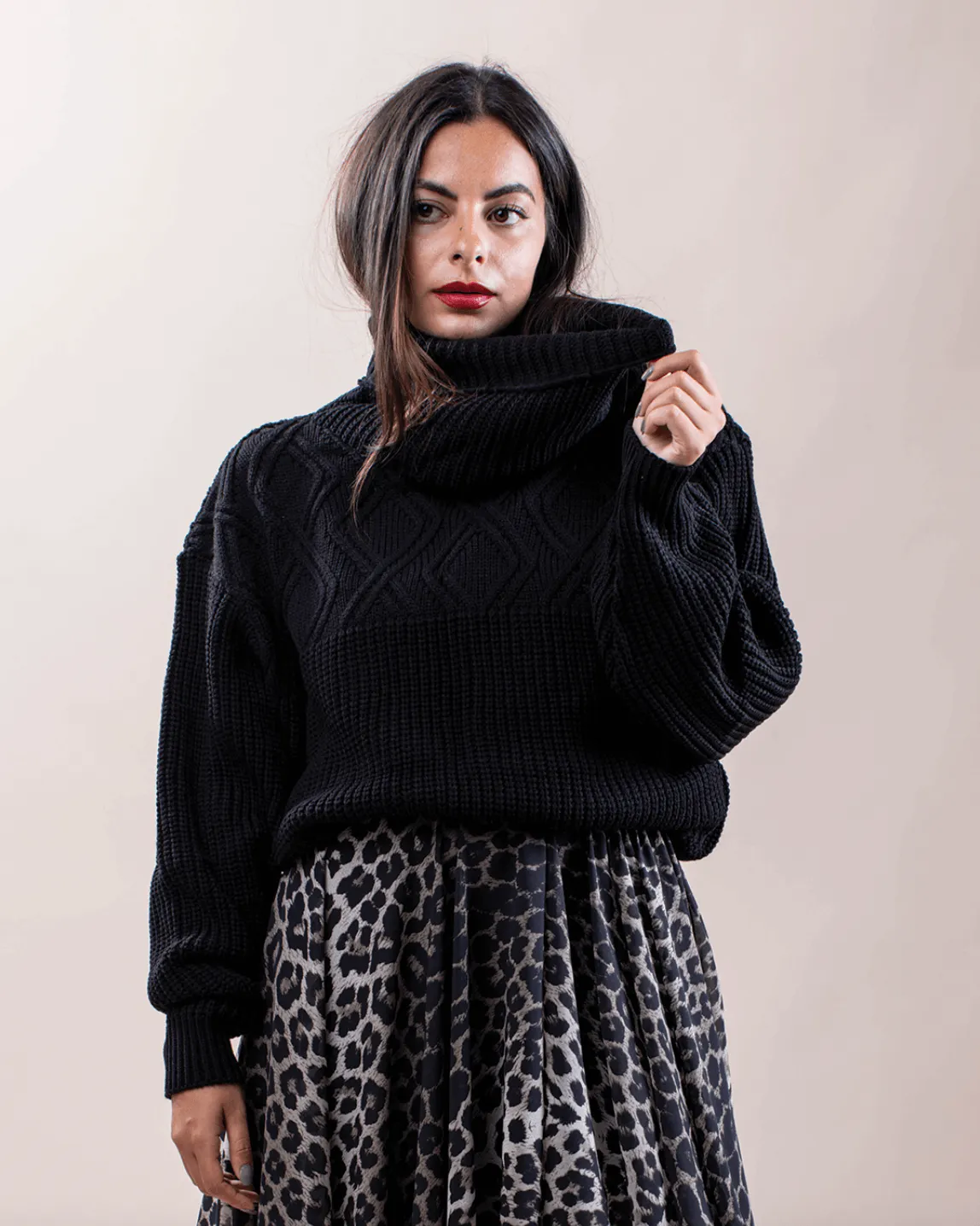 Embossed Knit Sweater