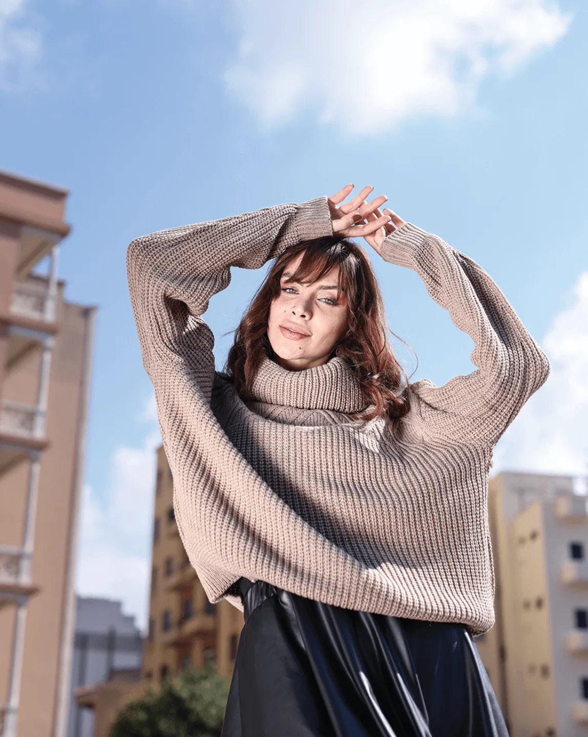 Embossed Knit Sweater