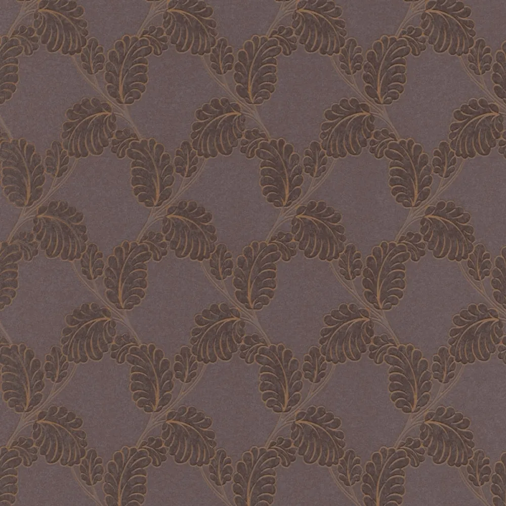 Embossed Leaf Trail Brown Bronze 6758-11 Wallpaper