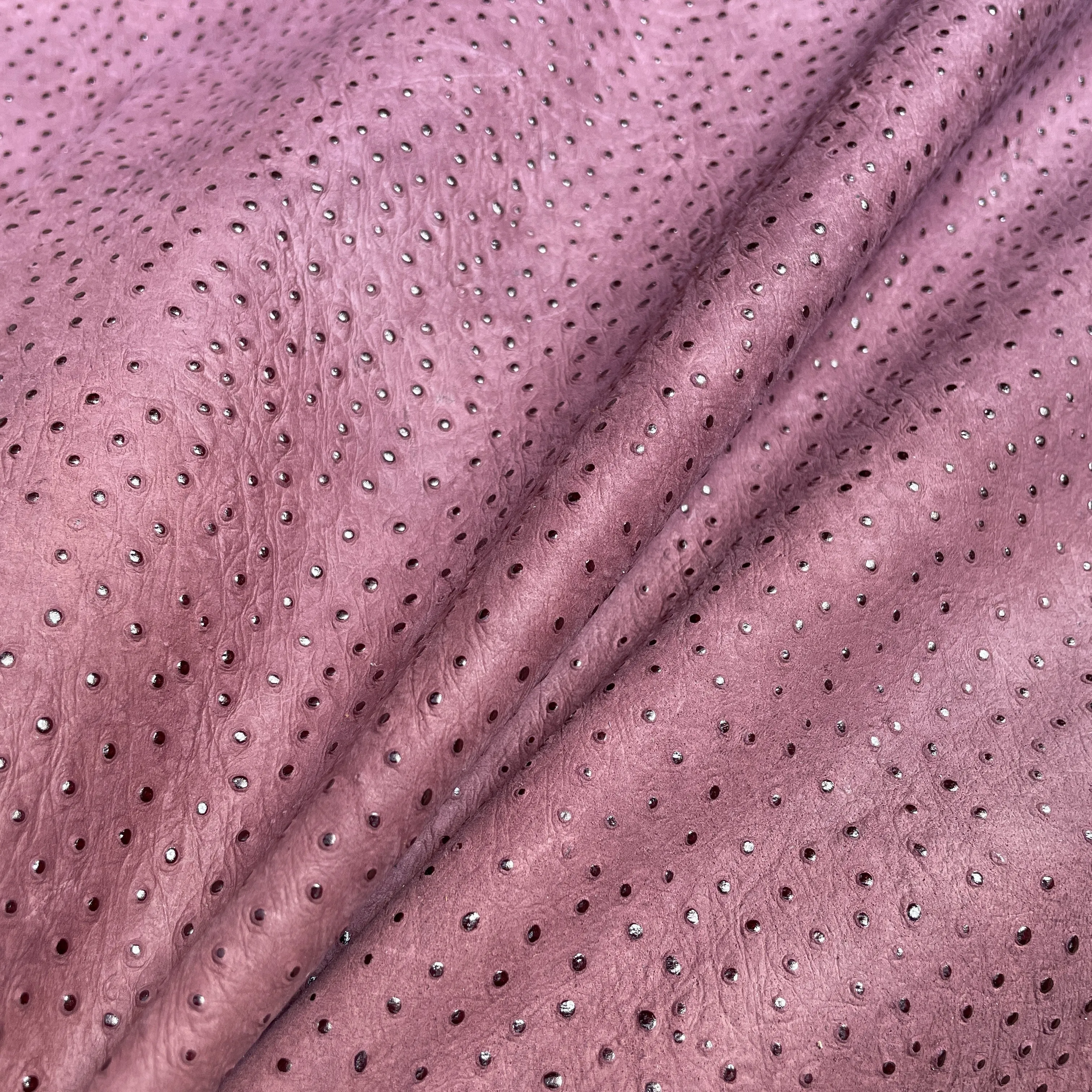 Embossed Ostrich Print Cow Side | Burgundy | 1.0mm | 13 sq.ft | $110 ea.