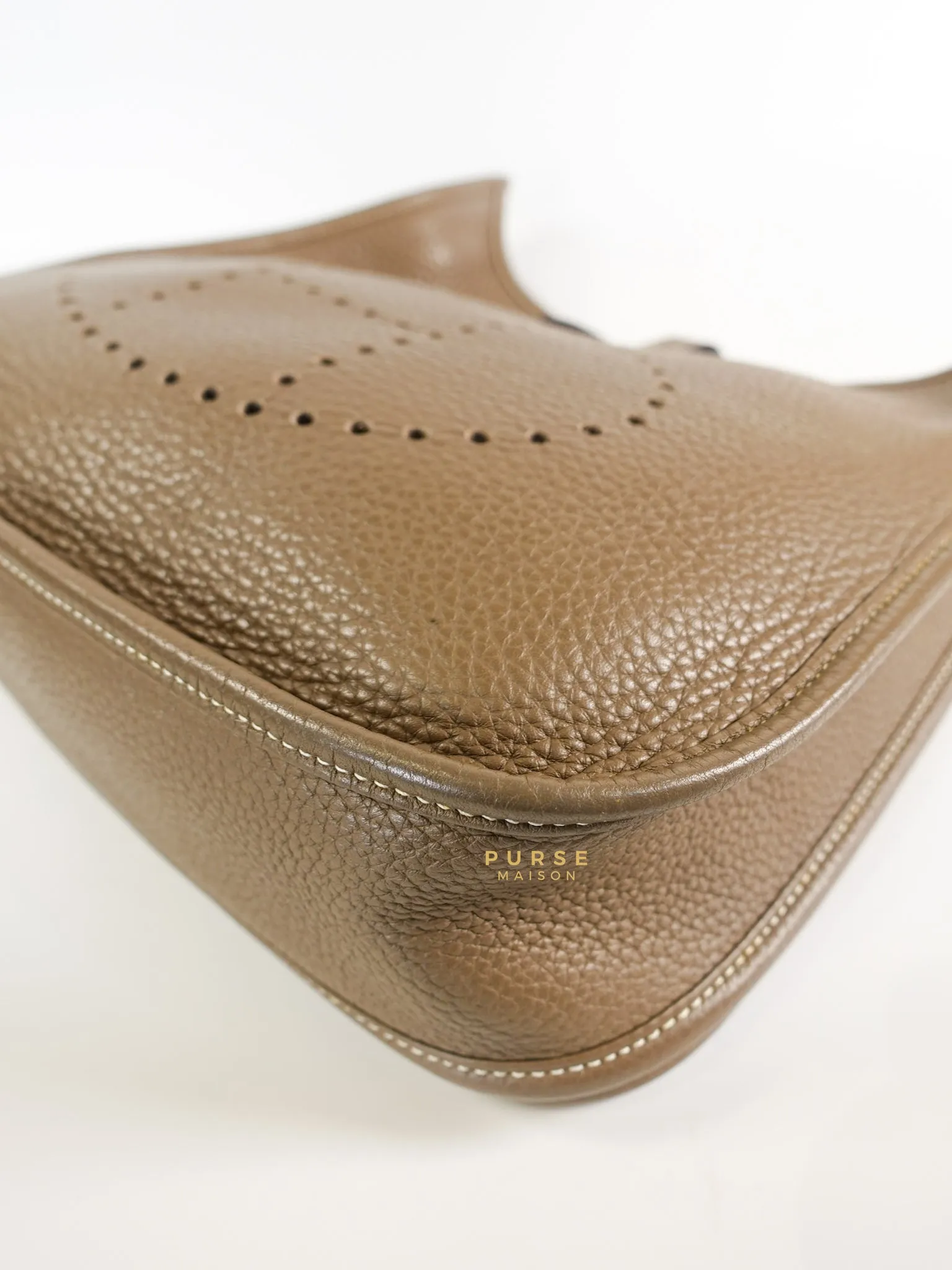 Evelyne III in Taurillion Clemence Etoupe and Palladium Hardware Stamp T