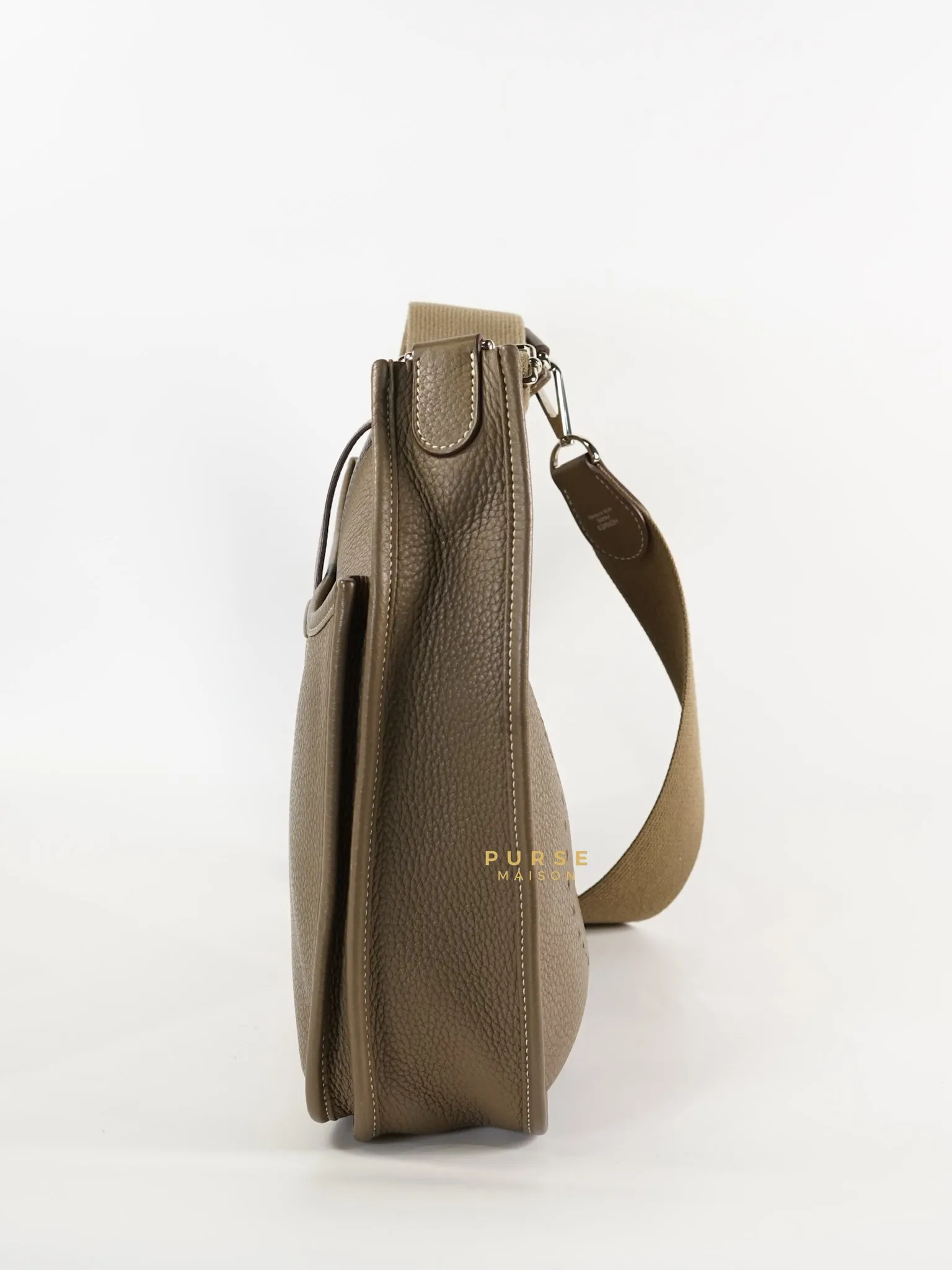 Evelyne III in Taurillion Clemence Etoupe and Palladium Hardware Stamp T