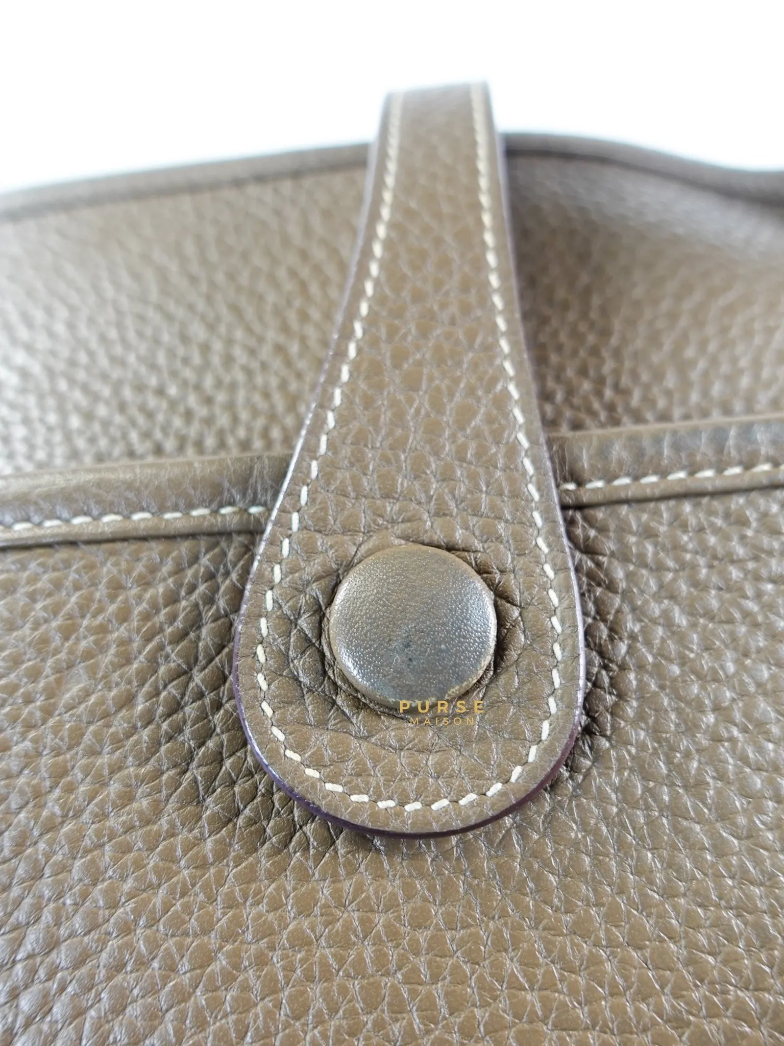 Evelyne III in Taurillion Clemence Etoupe and Palladium Hardware Stamp T