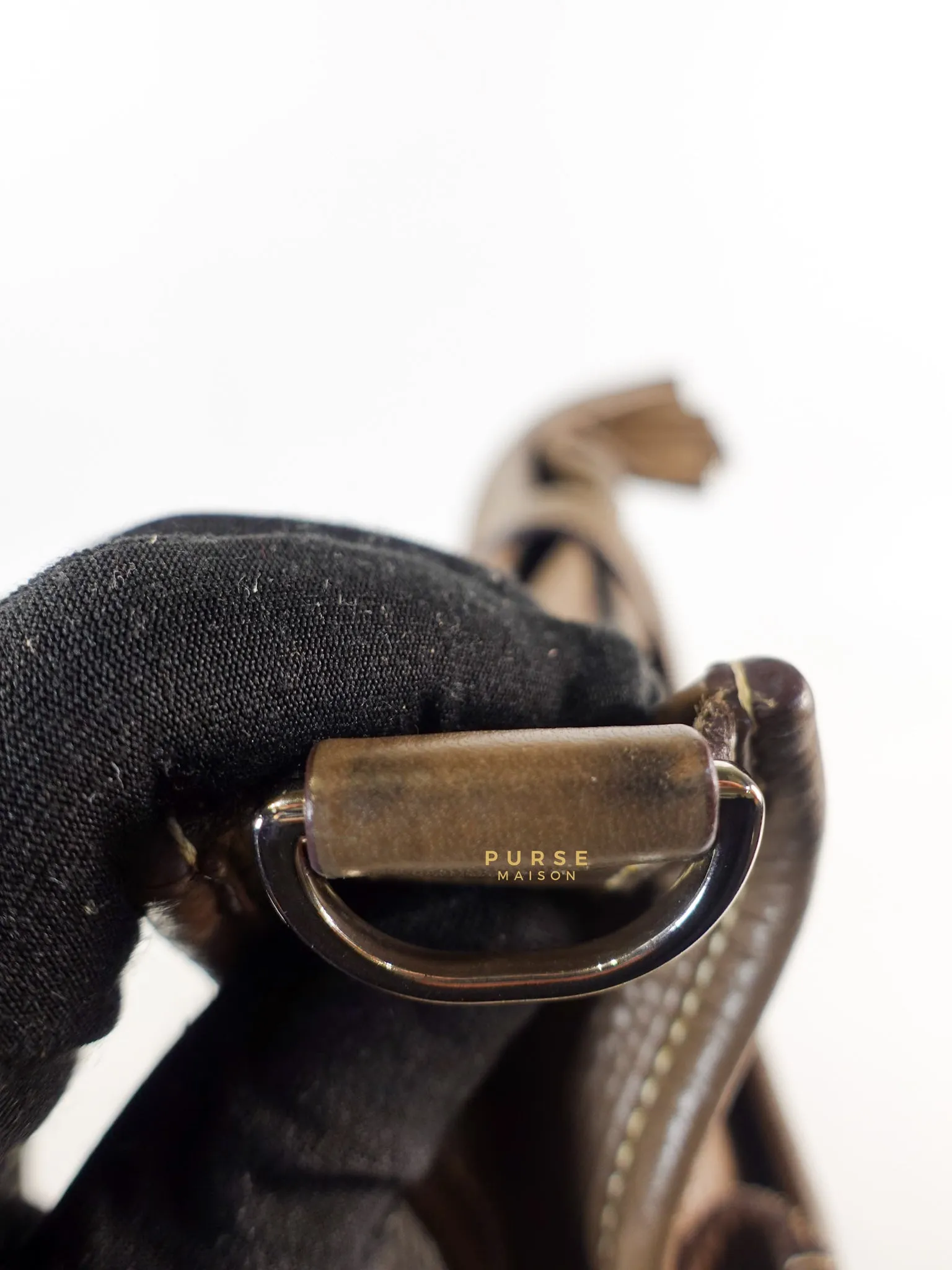 Evelyne III in Taurillion Clemence Etoupe and Palladium Hardware Stamp T