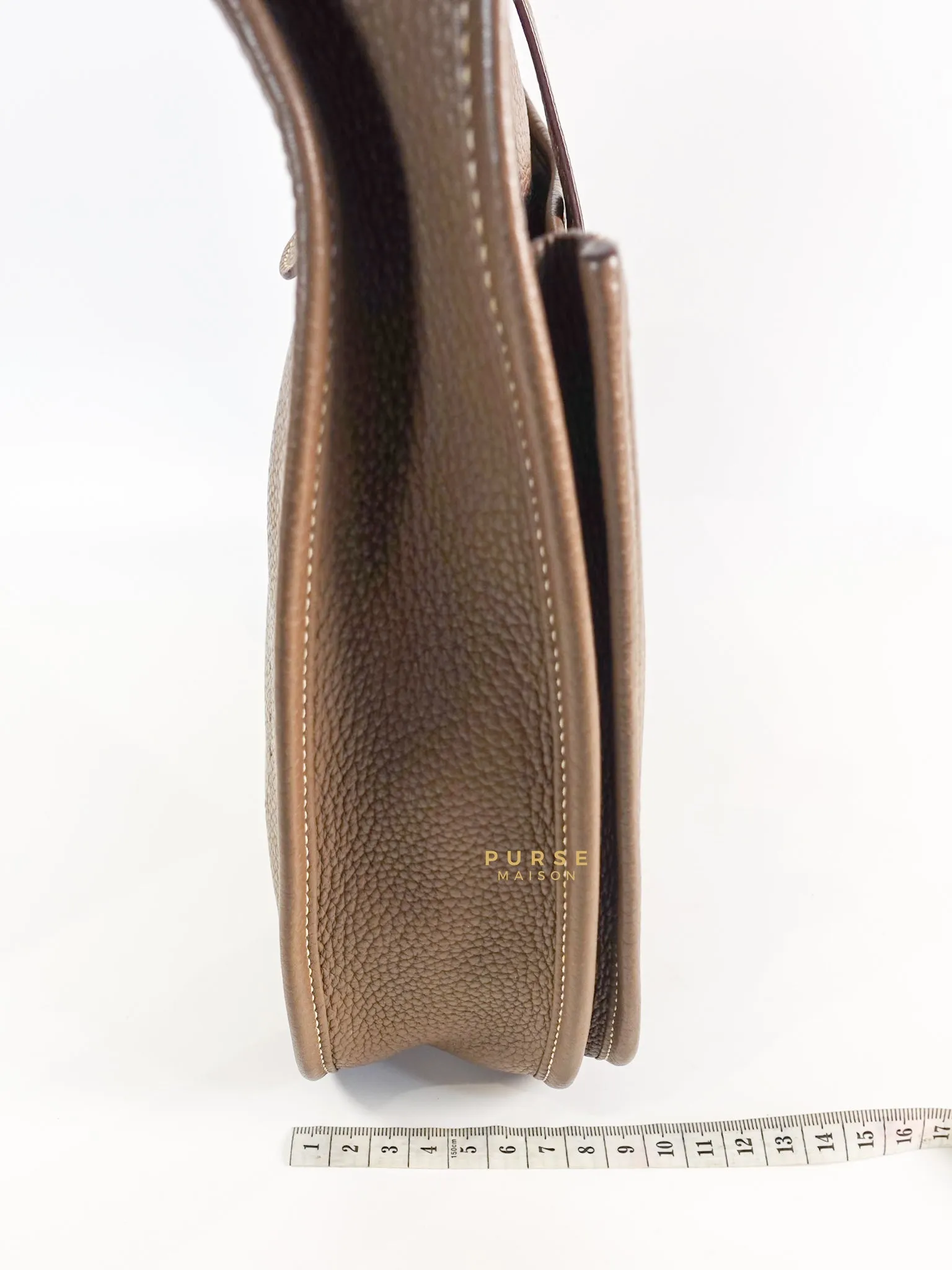Evelyne III in Taurillion Clemence Etoupe and Palladium Hardware Stamp T