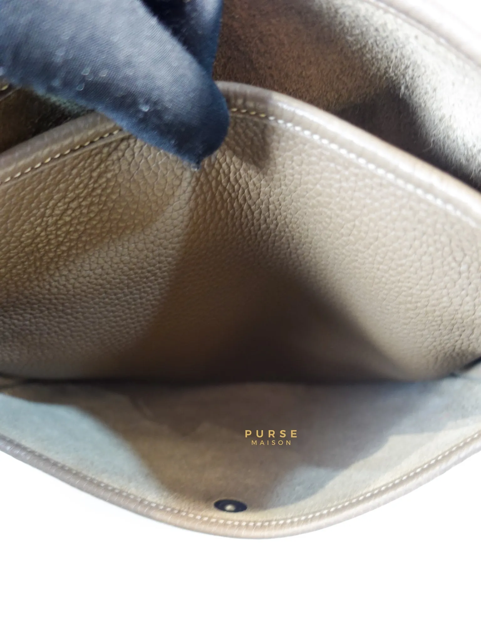 Evelyne III in Taurillion Clemence Etoupe and Palladium Hardware Stamp T