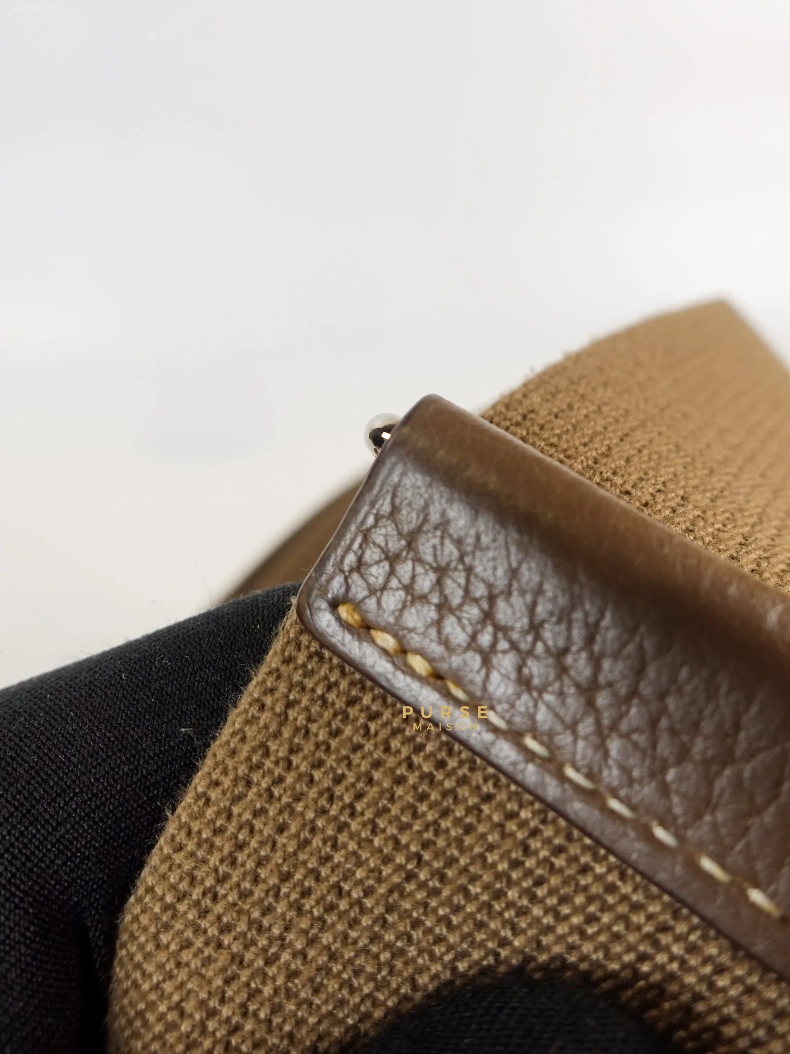 Evelyne III in Taurillion Clemence Etoupe and Palladium Hardware Stamp T
