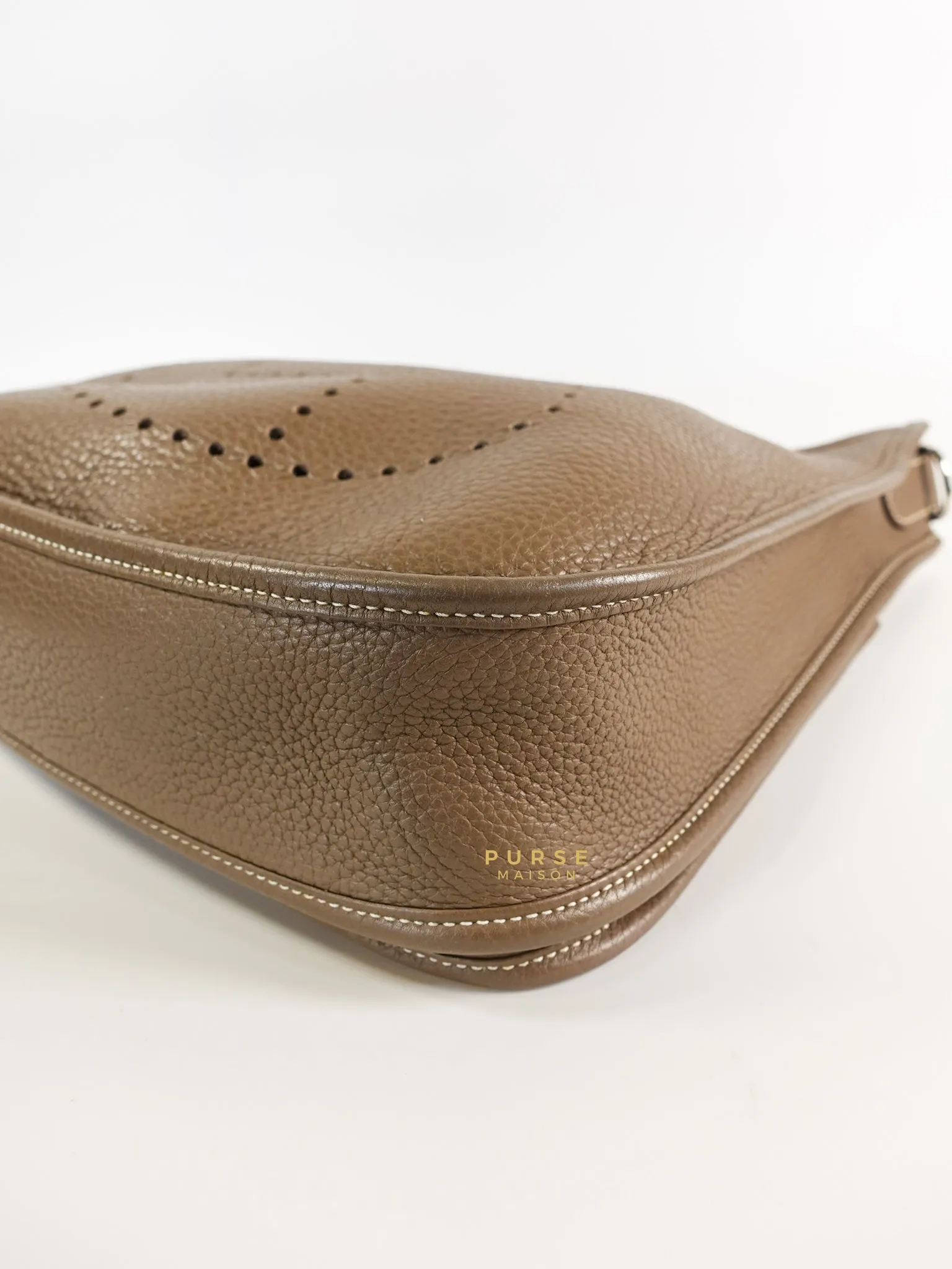Evelyne III in Taurillion Clemence Etoupe and Palladium Hardware Stamp T