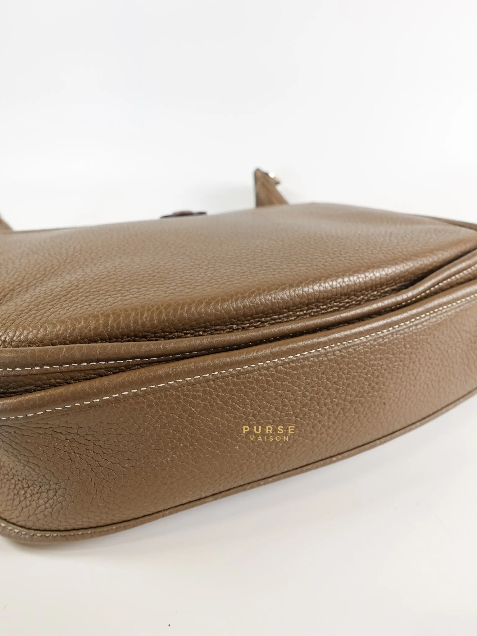 Evelyne III in Taurillion Clemence Etoupe and Palladium Hardware Stamp T