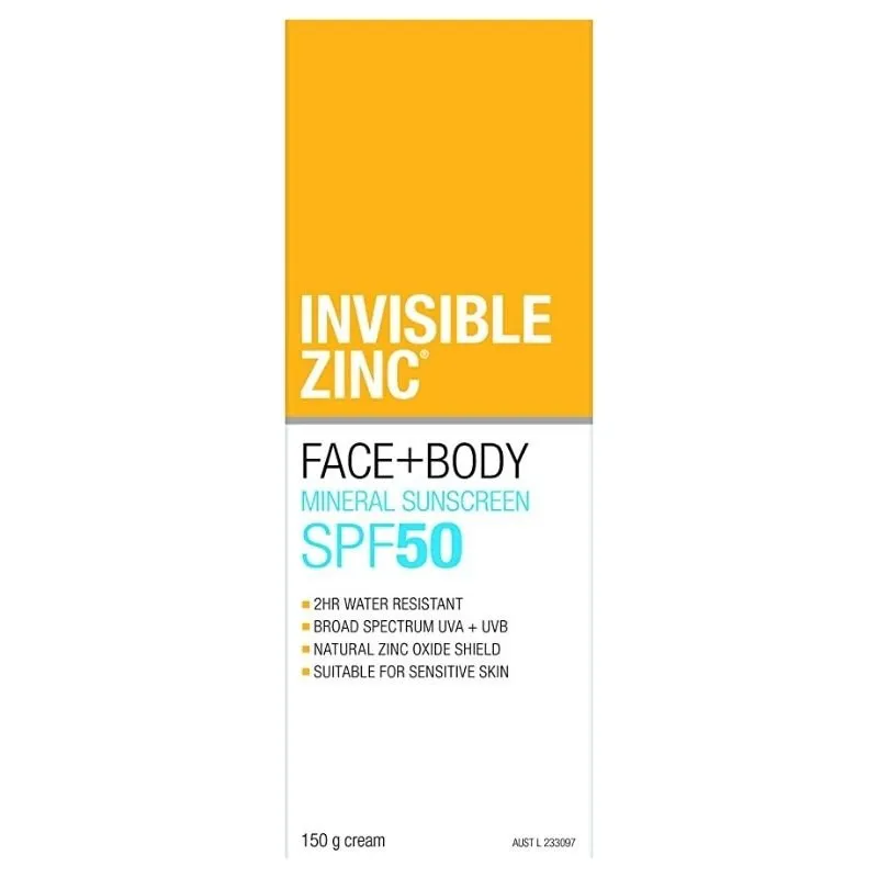 [Expiry: 04/2026] Invisible Zinc SPF 50  Face and Body 150g