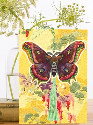 FD028P ~ Large Fandangle greeting card with glitter & tassel