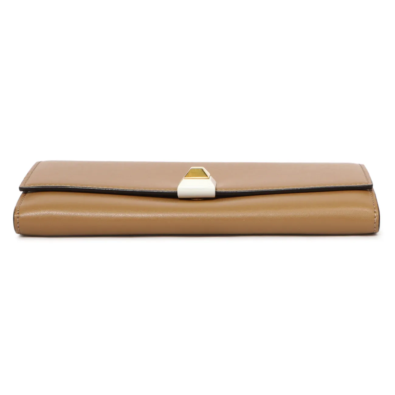 Fendi Brown Vitello Liberty Studded Continental Wallet