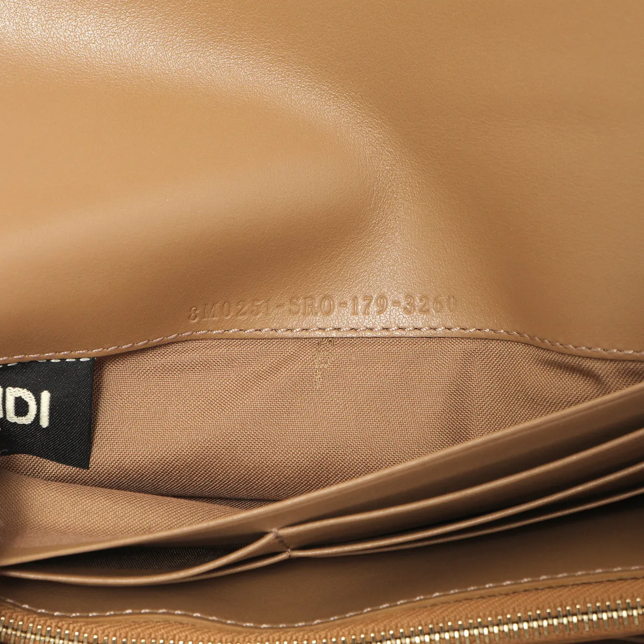 Fendi Brown Vitello Liberty Studded Continental Wallet
