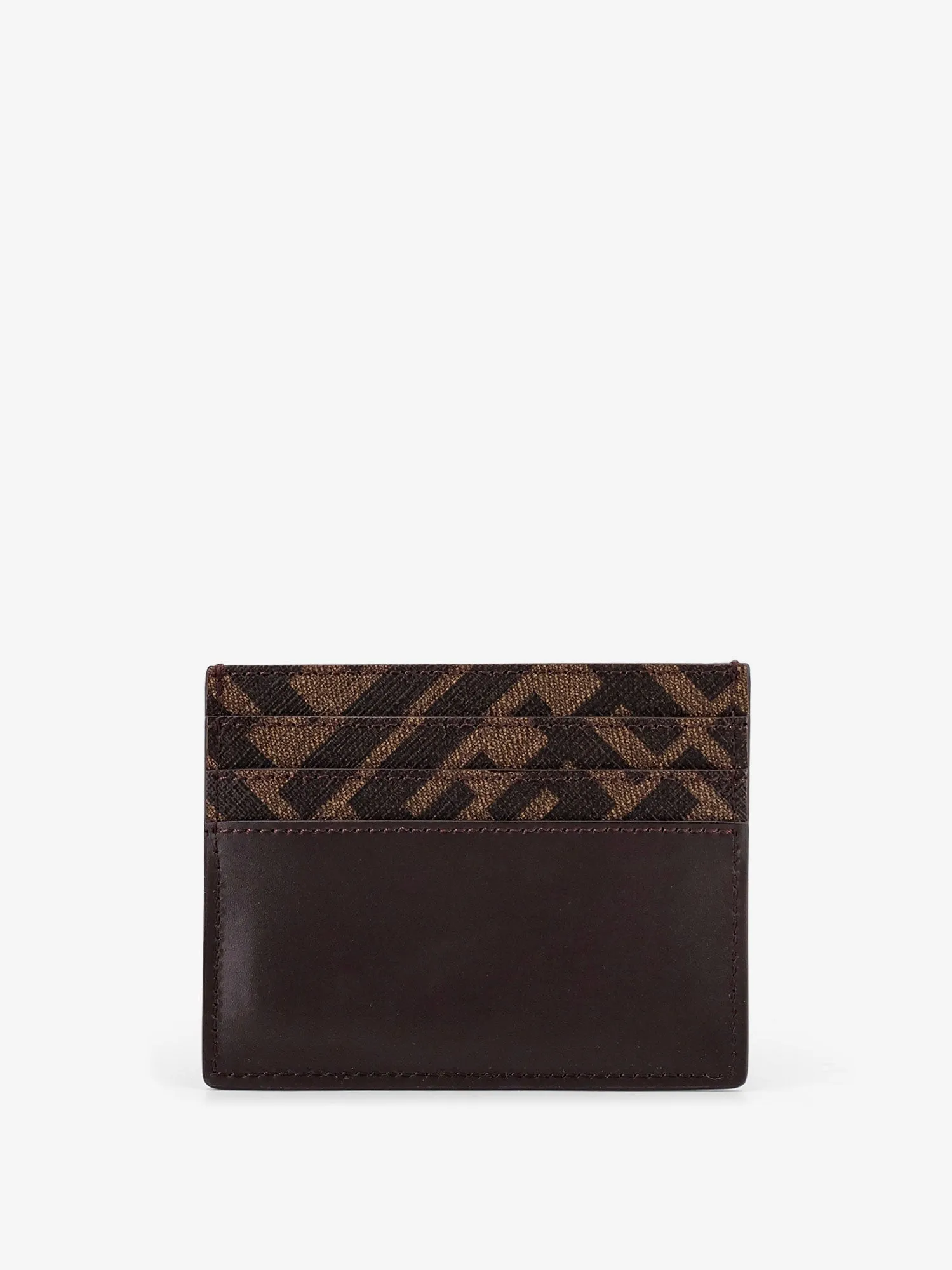 Fendi Ff Fabric And Leather Card Holder