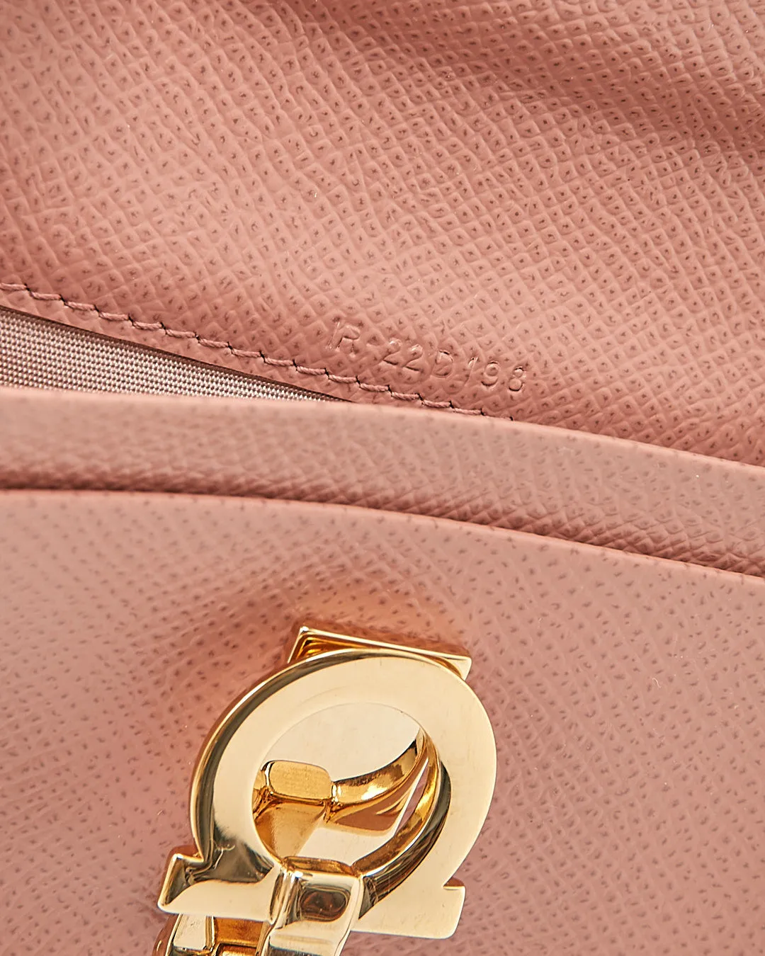 Ferragamo Blush Leather Card Holder Key Chain